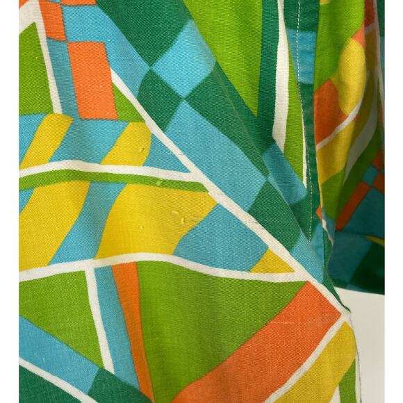 Vintage 60's Green Geometric Artist Smock / One Size / Retro Novelty Mod - Picture 8 of 8